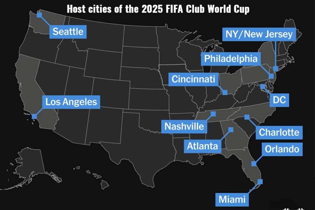 Host cities of the 2025 FIFA Club World Cup